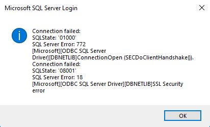 Errors like SQL server connection failed SQLState 08001 can be really annoying. . Communication link failure sqlstate 01000 error 7412